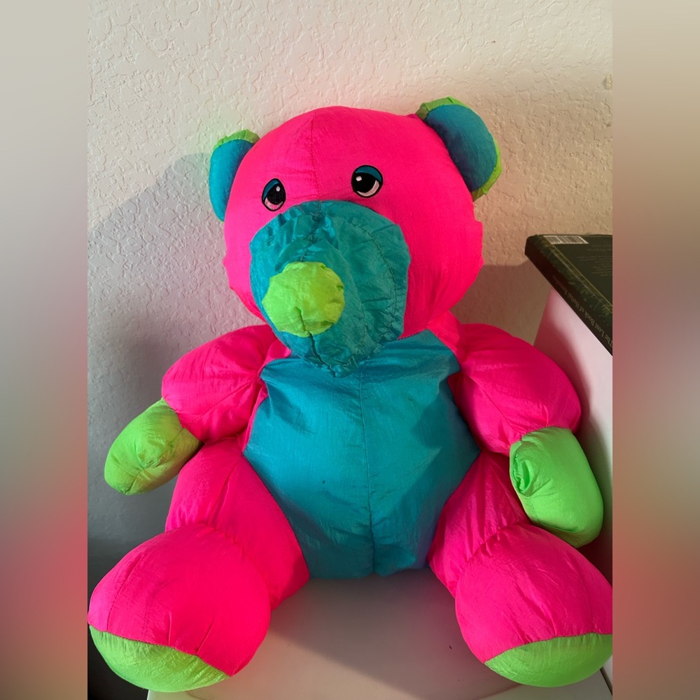 Vintage Crisha Playful Plush colorful puffy teddy bear!